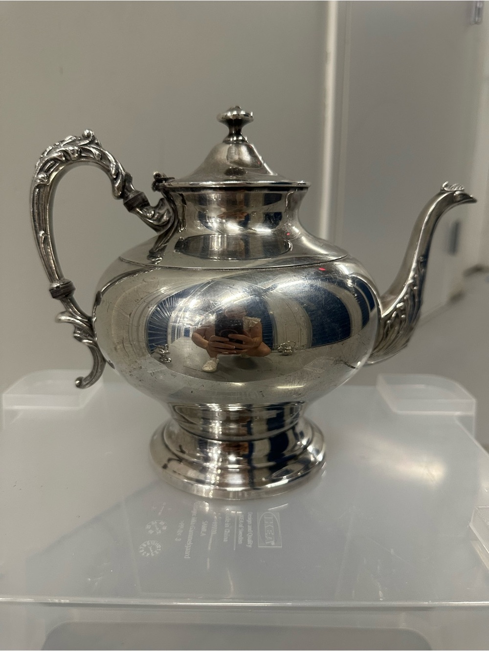 Vintage Crescent Silverware Silver Plate on Copper Teapot – Ornate Floral
